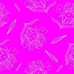 Alstroemeria flowers seamless pattern in vector. Floral print for textile, fabric, wrapping, wallpaper
