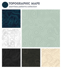 Topographic maps. Amazing isoline patterns, seamless design. Artistic tileable background. Vector illustration.