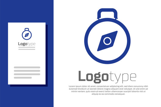 Blue Compass icon isolated on white background. Windrose navigation symbol. Wind rose sign. Logo design template element. Vector Illustration