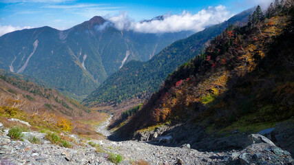 Fototapeta premium 南アルプス, 北岳, 雲海, 空, 風景, 自然, 青, 雲, 旅行, 景色, 稜線, 全景
