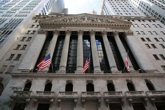 NEW YORK;OCT 6: facade of new york stock exchange in New York on 6 October 2016. it is so called "The Big Board", it located in wall street and  heart of the american stock market