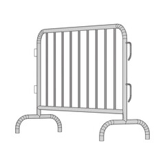 Police riot fence. Wireframe low poly mesh vector illustration.