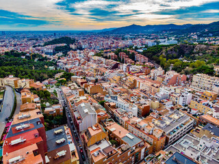 aerial view of torre de collserola barcelona spain