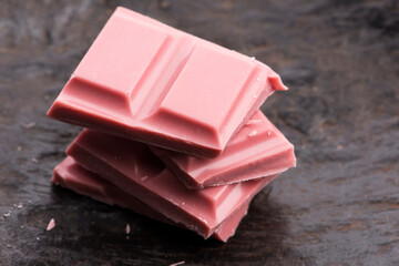 Trendy, New Type Ruby Chocolate Sliced