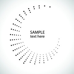 Halftone dots in circle form. round logo . vector dotted frame . design element