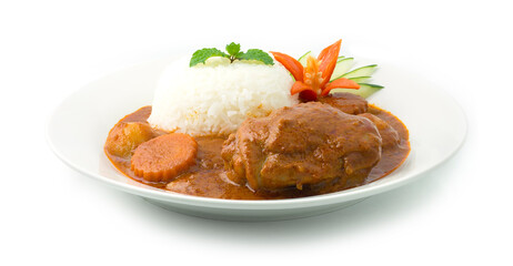 Chicken Massaman Curry Served with Rice