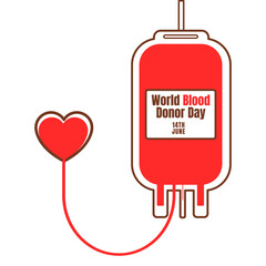 World blood donor day. Heart blood donation for patients. Illustration vector.