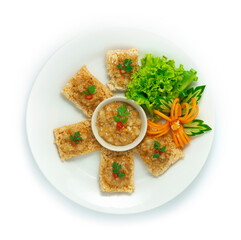 Rice Crackers with Sweet shrimp and pork dipping sauce