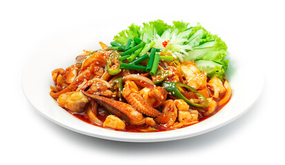 Korean Stir Fried Octopus with spicy sauce