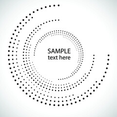 Halftone dots in circle form. round logo . vector dotted frame . design element