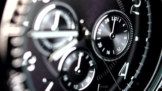 Men's black sports chronograph watch