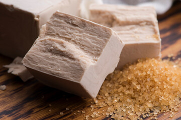 fresh pressed yeast serving board, selective focus