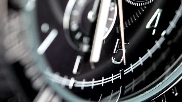 Men's black sports chronograph watch