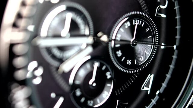 Men's black sports chronograph watch