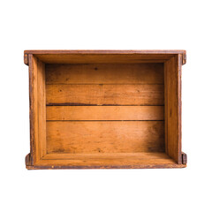 wooden box isolated on white