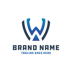 monogram logo letter WA