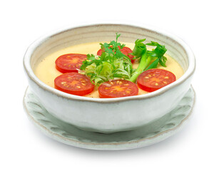 Steamed Egg Japanese Food fusion style decorate carved  Tomato
