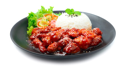 Dakgangjeong Fried Chicken with Spicy and Sweet Sauce
