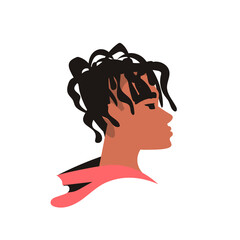 african american woman against racial discrimination black lives matter concept social problems of racism portrait vector illustration