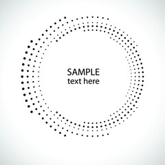 Halftone dots in circle form. round logo . vector dotted frame . design element