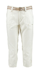 Women’s  white summer breeches on a white background. Capri. Isolated image on a white background.
