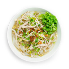 Rice Noodles with Vietnamese Pork Saucesage Slice sprinkle with crispy Garlic