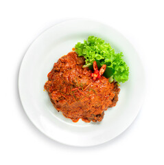 Beef Rendang Dry Curry (Daging) Authentic Traditional Indonesia, Malaysia Food Style