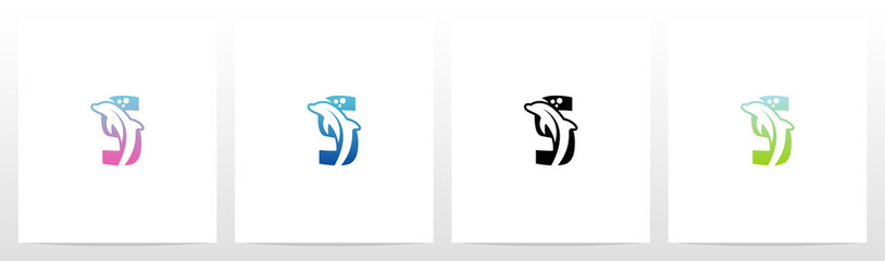 Dolphin On Letter Logo Design S