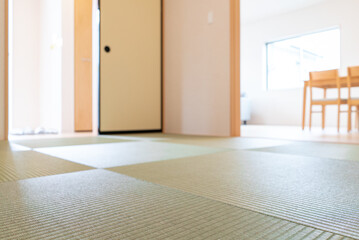 新築住宅の和室　玄関抜け