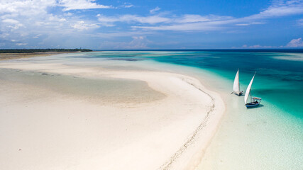 Sandbank at Pemba Island, Tanzania. A paradise on Earth. - obrazy, fototapety, plakaty