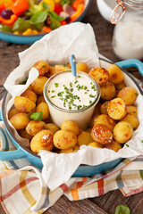 Bratkartoffeln mit Kraeuterquark