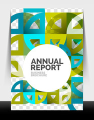 Business flyer annual report, circle and triangle shapes modern design