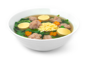 Ivy Gourd Soup with Egg Tofu and Minced Pork Healthy Food Asian fusion Style