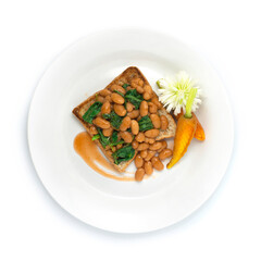 White Bean and Spinach on Bake Fibre Bread High Vitamin and Protein for Breakfast,Lunch and Dinner