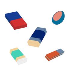 Eraser flat color vector illustration. Rubber eraser.Графика и иллюстрации