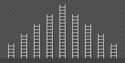 Big and small white step ladder with a shadow. Vector illustration set. © Vitaly