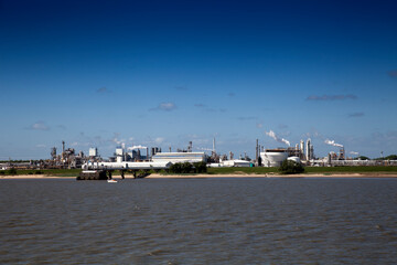 Fototapeta na wymiar Dow Chemical chemical plant, biological treatment plant, Stade, Lower Saxony, Germany, Europe