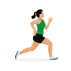 Fototapeta na wymiar Sport young girl running vector Illustration 