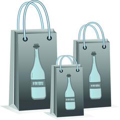 Paper bag with a picture of a bottle of wine with the label 