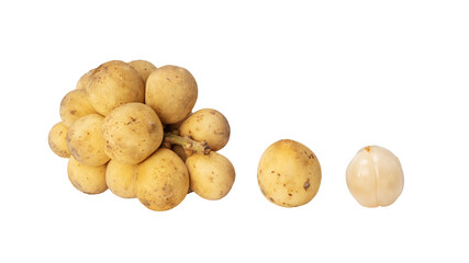 Lansium parasiticum fruit on a white background.
