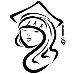 graduates in a hat with a tassel, graduate girl