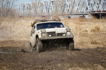 Obraz na płótnie Canvas Russian jeep off-road