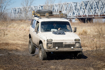 Obraz na płótnie Canvas Russian jeep off-road