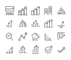 Set of Growth Outline Vector Icon