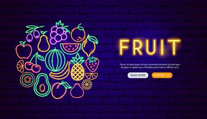 Fruit Neon Banner Design © anna_leni