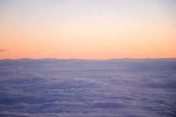 Above the clouds,landscape of clouds, clouds at the sunset.