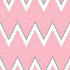 simple zigzag seamless Pattern Background Wallpaper. Combination colors of pink and gray. Pattern for Textile, fabric, paper, print, interior, decor and more.