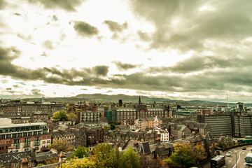 Obraz premium Scotland - Edinburgh. - 11/13/2018:Edinburgh Castle view at the evening