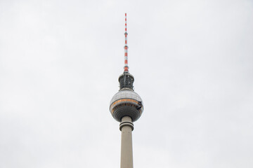 Berlin TV tower on the white background.