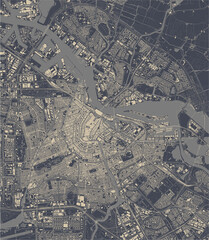 map of the city of Amsterdam, Netherlands